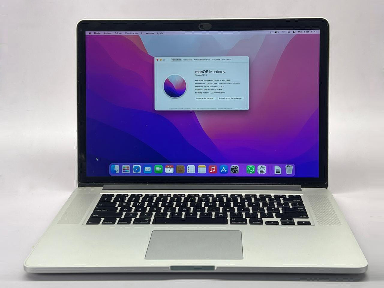 MacBook Pro 2015 i7 15 512 GB 16 GB